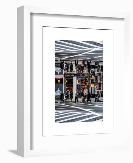 Double Sided Series - Urban Scene in Broadway - NYC Crosswalk - Manhattan - New York City-Philippe Hugonnard-Framed Art Print