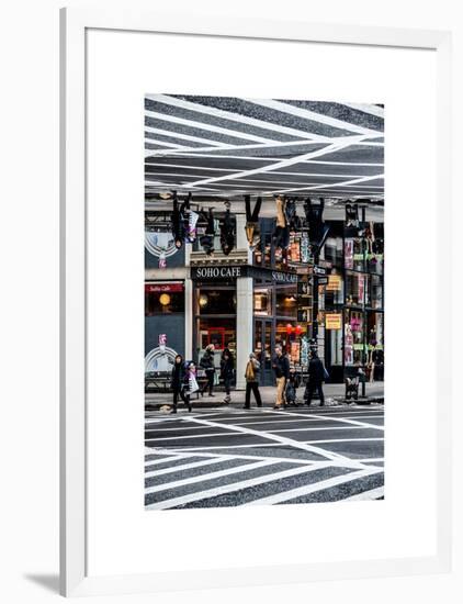 Double Sided Series - Urban Scene in Broadway - NYC Crosswalk - Manhattan - New York City-Philippe Hugonnard-Framed Art Print