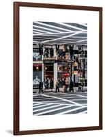 Double Sided Series - Urban Scene in Broadway - NYC Crosswalk - Manhattan - New York City-Philippe Hugonnard-Framed Art Print