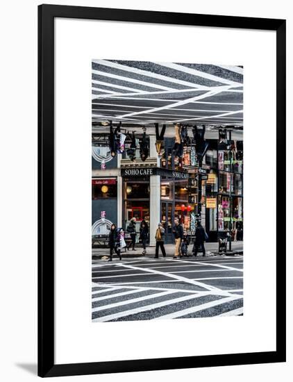 Double Sided Series - Urban Scene in Broadway - NYC Crosswalk - Manhattan - New York City-Philippe Hugonnard-Framed Art Print