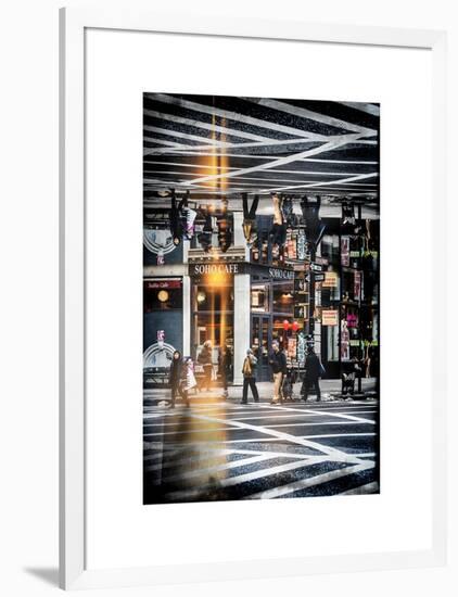 Double Sided Series - Urban Scene in Broadway - NYC Crosswalk - Manhattan - New York City-Philippe Hugonnard-Framed Art Print