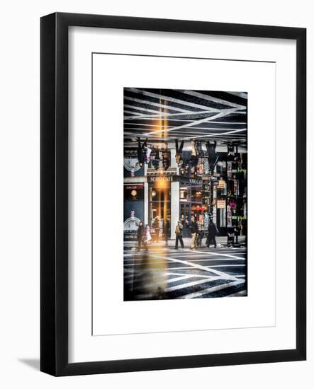 Double Sided Series - Urban Scene in Broadway - NYC Crosswalk - Manhattan - New York City-Philippe Hugonnard-Framed Art Print