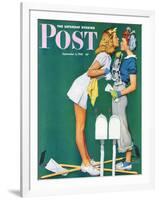 "Double Trouble for Willie Gillis" Saturday Evening Post Cover, September 5,1942-Norman Rockwell-Framed Giclee Print