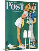 "Double Trouble for Willie Gillis" Saturday Evening Post Cover, September 5,1942-Norman Rockwell-Mounted Giclee Print