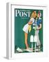 "Double Trouble for Willie Gillis" Saturday Evening Post Cover, September 5,1942-Norman Rockwell-Framed Giclee Print