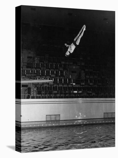 Double Twister Dive by Ohio State University Diver Miller Anderson, NCAA Swimmer of the Year-Gjon Mili-Stretched Canvas