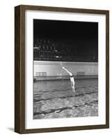 Double Twister Dive by Ohio State University Diver Miller Anderson, NCAA Swimmer of the Year-Gjon Mili-Framed Photographic Print