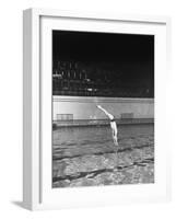 Double Twister Dive by Ohio State University Diver Miller Anderson, NCAA Swimmer of the Year-Gjon Mili-Framed Photographic Print