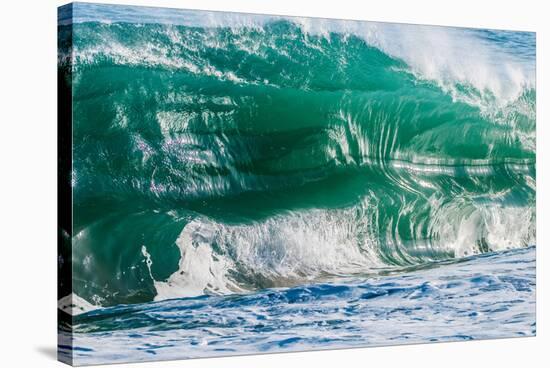 Double Up-Wave breaking off the Na Pali coast of Kauai, Hawaii-Mark A Johnson-Stretched Canvas