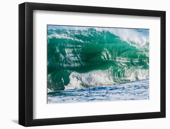 Double Up-Wave breaking off the Na Pali coast of Kauai, Hawaii-Mark A Johnson-Framed Photographic Print