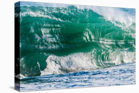 Double Up-Wave breaking off the Na Pali coast of Kauai, Hawaii-Mark A Johnson-Stretched Canvas