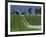 Double White Fence Flows from an Elegant Horse Barn, Woodford County, Kentucky, USA-Dennis Flaherty-Framed Photographic Print