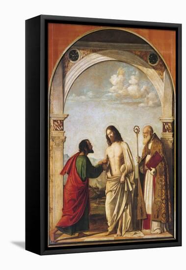 Doubting Thomas with Bishop Magno, 1505-Giovanni Battista Cima Da Conegliano-Framed Stretched Canvas