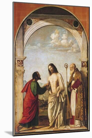 Doubting Thomas with Bishop Magno, 1505-Giovanni Battista Cima Da Conegliano-Mounted Giclee Print