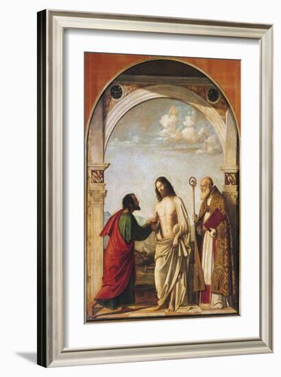 Doubting Thomas with Bishop Magno, 1505-Giovanni Battista Cima Da Conegliano-Framed Giclee Print