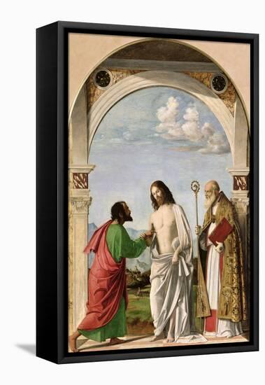 Doubting Thomas with St. Magnus, c.1504-05-Giovanni Battista Cima Da Conegliano-Framed Stretched Canvas