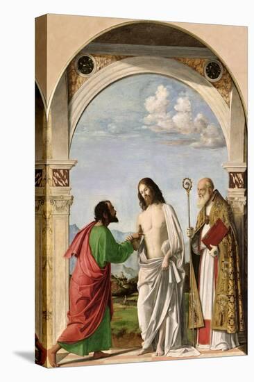 Doubting Thomas with St. Magnus, c.1504-05-Giovanni Battista Cima Da Conegliano-Stretched Canvas
