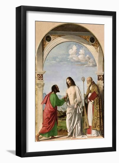 Doubting Thomas with St. Magnus, c.1504-05-Giovanni Battista Cima Da Conegliano-Framed Giclee Print