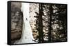 Doug Shepherd Climbing the 6th Pitch of Broken Hearts, (Wi5), Cody, Wyoming-Daniel Gambino-Framed Stretched Canvas