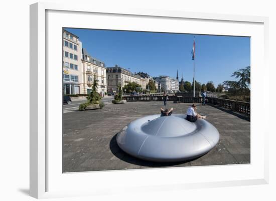 Doughnut Bench, Luxembourg City, Luxembourg, Europe-Charles Bowman-Framed Photographic Print