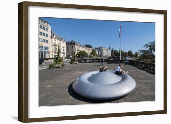 Doughnut Bench, Luxembourg City, Luxembourg, Europe-Charles Bowman-Framed Photographic Print