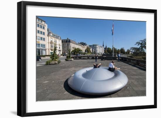 Doughnut Bench, Luxembourg City, Luxembourg, Europe-Charles Bowman-Framed Photographic Print