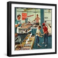 "Doughnuts for Loose Change", March 29, 1958-Ben Kimberly Prins-Framed Premium Giclee Print