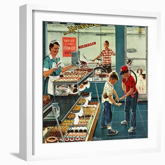 "Doughnuts for Loose Change", March 29, 1958-Ben Kimberly Prins-Framed Premium Giclee Print
