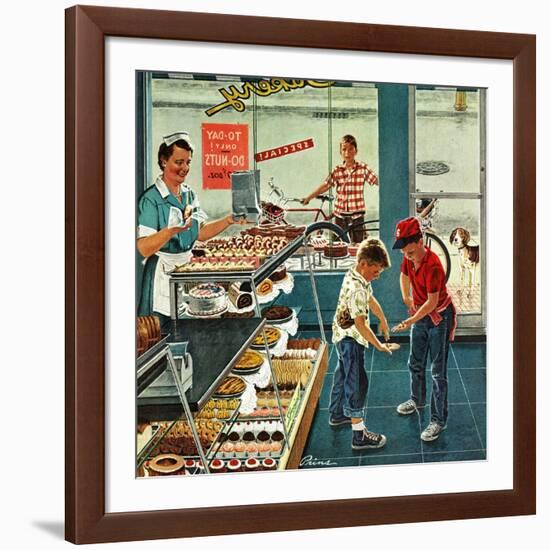 "Doughnuts for Loose Change", March 29, 1958-Ben Kimberly Prins-Framed Giclee Print