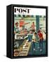 "Doughnuts for Loose Change" Saturday Evening Post Cover, March 29, 1958-Ben Kimberly Prins-Framed Stretched Canvas