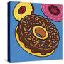 Doughnuts On Blue-Ron Magnes-Stretched Canvas