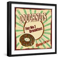 Doughnuts Vintage Poster-radubalint-Framed Art Print