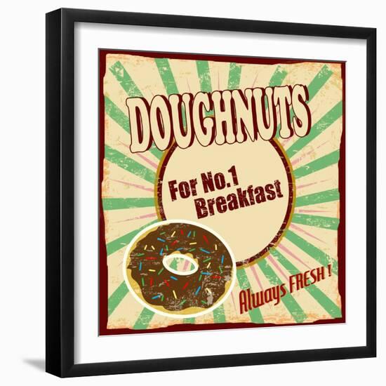 Doughnuts Vintage Poster-radubalint-Framed Art Print