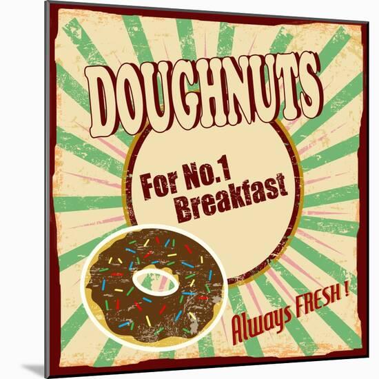 Doughnuts Vintage Poster-radubalint-Mounted Art Print