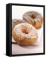 Doughnuts with Sugar Pearls and with Chocolate Icing-Alexander Feig-Framed Stretched Canvas