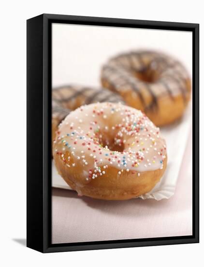 Doughnuts with Sugar Pearls and with Chocolate Icing-Alexander Feig-Framed Stretched Canvas