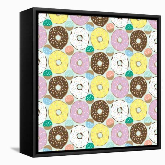 Doughnuts-Joanne Paynter Design-Framed Stretched Canvas