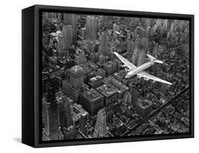 Douglas 4 Flying over Manhattan-Margaret Bourke-White-Framed Stretched Canvas