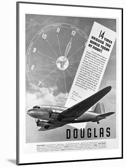Douglas Ad Transport DC-3-null-Mounted Art Print