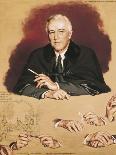 Study of Franklin Delano Roosevelt for the Painting "Big Three at Yalta"-Douglas Chandor-Mounted Art Print