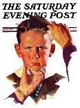 "Boy Drawing Stick Figures," Saturday Evening Post Cover, December 11, 1937-Douglas Crockwell-Giclee Print