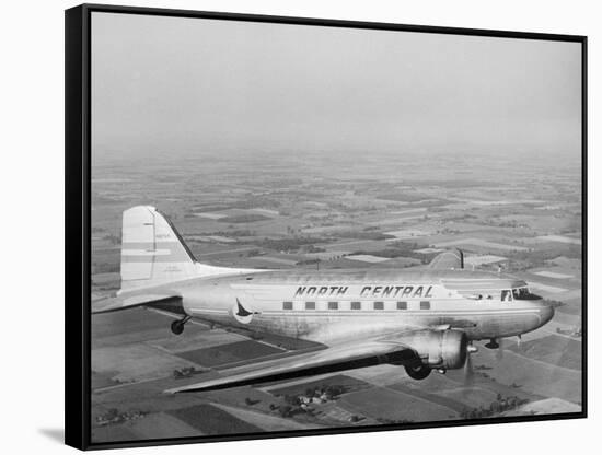 Douglas Dc-3 Plane in Flight-null-Framed Stretched Canvas