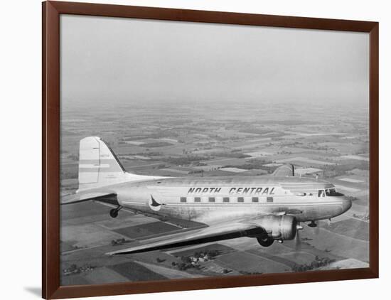 Douglas Dc-3 Plane in Flight-null-Framed Photographic Print