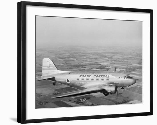 Douglas Dc-3 Plane in Flight-null-Framed Photographic Print