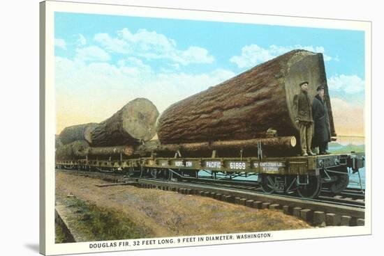 Douglas Fir Logs on Flatbeds, Washington-null-Stretched Canvas