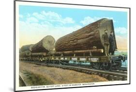 Douglas Fir Logs on Flatbeds, Washington-null-Mounted Art Print