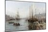 Douglas Harbour, Isle of Man-William Edward Webb-Mounted Giclee Print