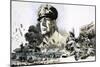 Douglas Macarthur with D-Day Landing Scenes-Graham Coton-Mounted Giclee Print