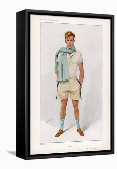 Douglas Stuart Dressed for Sport in Short Sleeved Vest with Pale Blue Trim and Flannel Shorts-Spy (Leslie M. Ward)-Framed Stretched Canvas