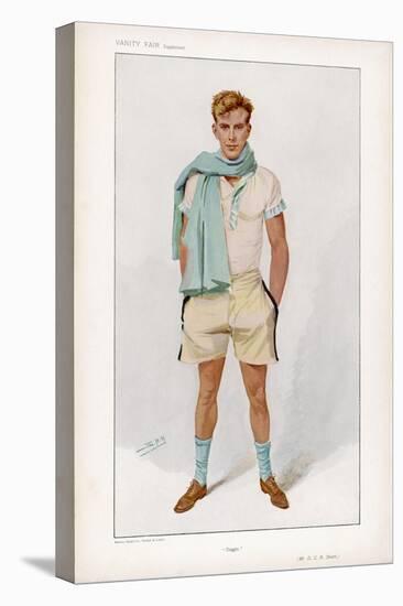 Douglas Stuart Dressed for Sport in Short Sleeved Vest with Pale Blue Trim and Flannel Shorts-Spy (Leslie M. Ward)-Stretched Canvas